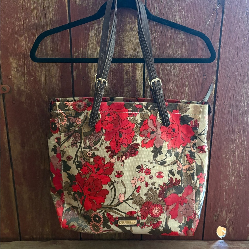 Sakroots floral Tote - Red and Brown